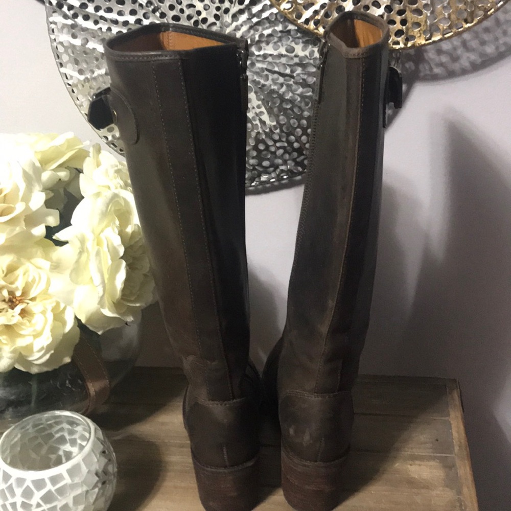 Hunter May Brown tall leather riding boots 6.5 - Picture 4 of 8